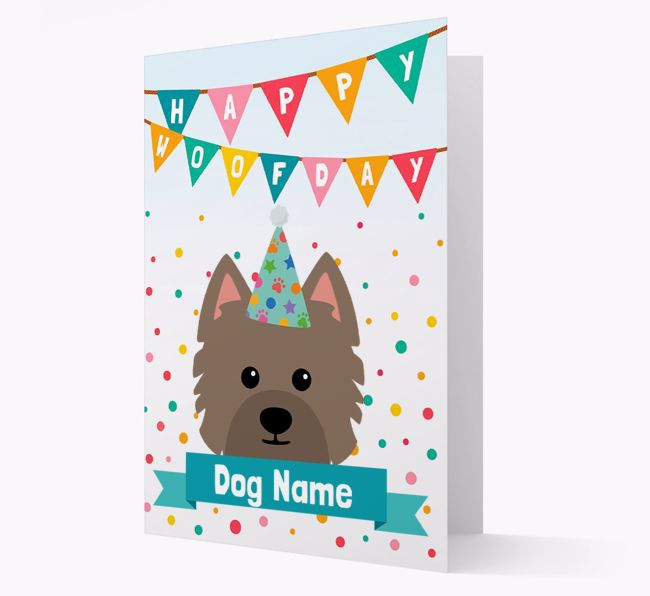 Personalized Card 'Happy Woofday {dogsName}' with {breedCommonName} Icon